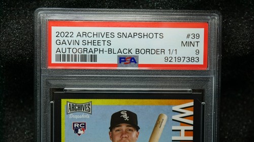 Gavin Sheets 2022 Topps Archives Snapshots #39 RC (Autograph Error) Black 1/1 - Picture 2 of 6
