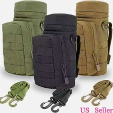 Tactical Hiking Military Water Bottle Pouch Holder Kettle Gear Molle Pack Bag US