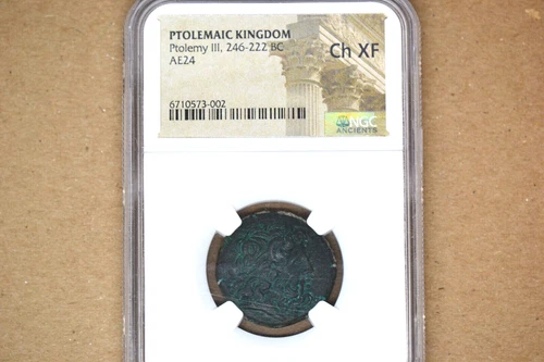 PTOLEMAIC EGYPT. Ptolemy III Euergetes, 246-221 B.C. AE Obol. NGC CH XF