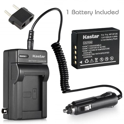 Travel Charger & 1 battery for Fujifilm X-H1 X-M1 X-T1 X-T2 X-T3 X-T10 X-T20