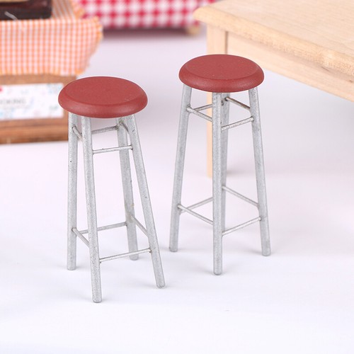 112 Dollhouse Miniature Bar Stool Chair High Stool Round Stool