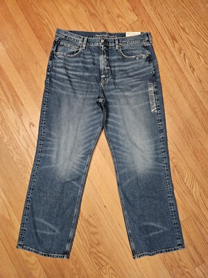 Womens NEW American Eagle Low Rise Baggy Comfort Stretch Waist Denim Jeans 18 R