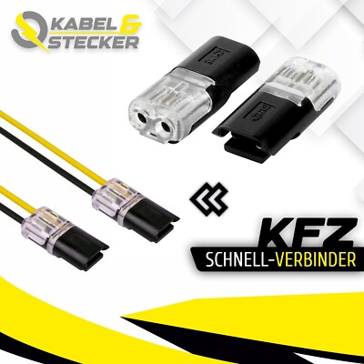   1-200x KFZ Auto Stecker Buchse 2 Polig Steckverbindung Steckverbinder Kabel  