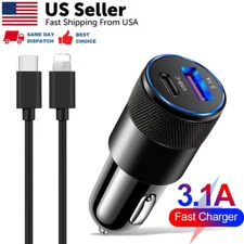 For iPhone 16/15/14/13/12 Pro Max Plus XS PD 40W Fast Car Charger Power Adapter