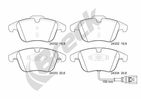 Breck BremsbeläGe Bremsbelegsatz Vorne FüR VW Tiguan Sharan Audi Q3 Alhambra-image
