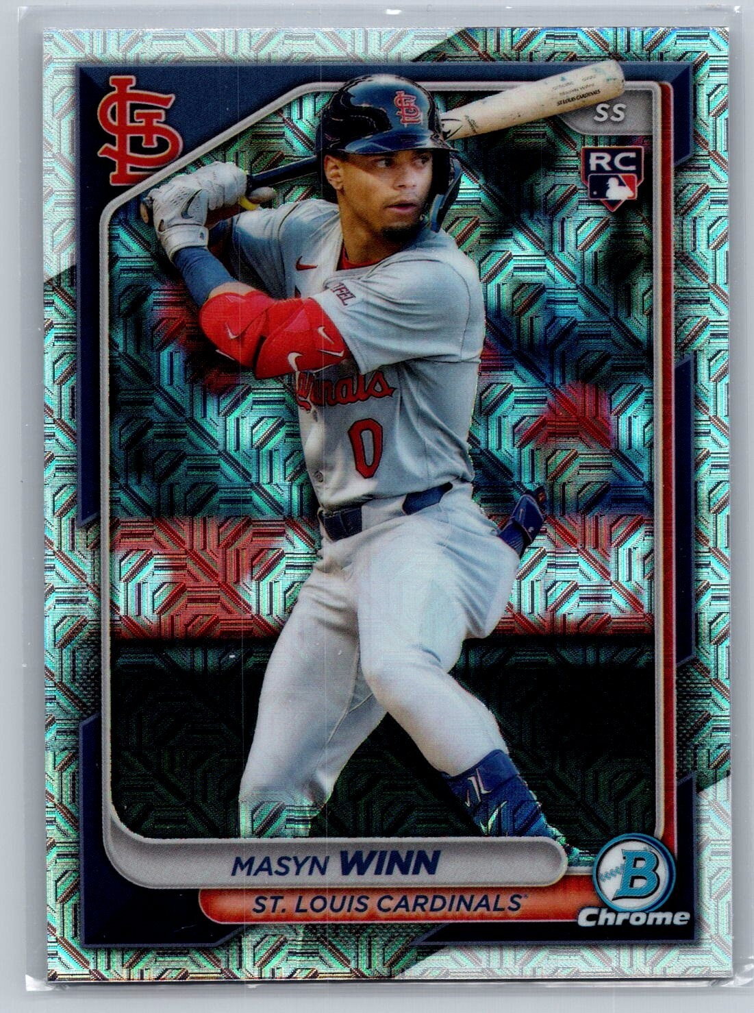 2024 bowman chrome mega box baseball masyn winn mojo refractor #61
