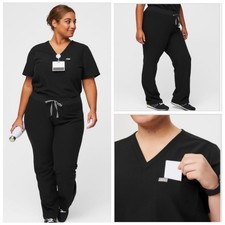 FIGS Technical Collection Scrub Set Top Pants Black XXL Livingston Catarina
