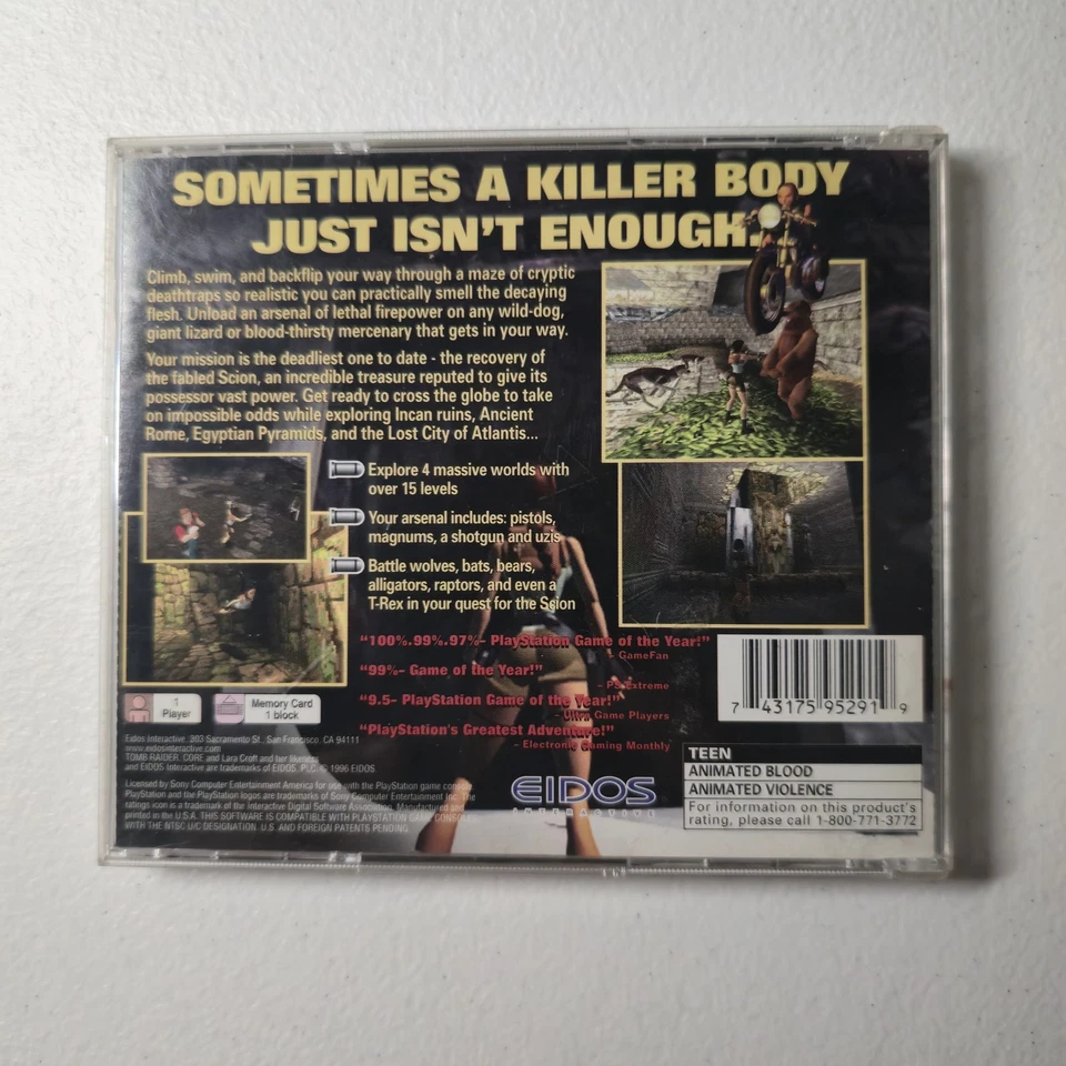 Экшн-игра Tomb Raider для PlayStation PS1 Classic Adventure Eidos - Изображение 3 из 3