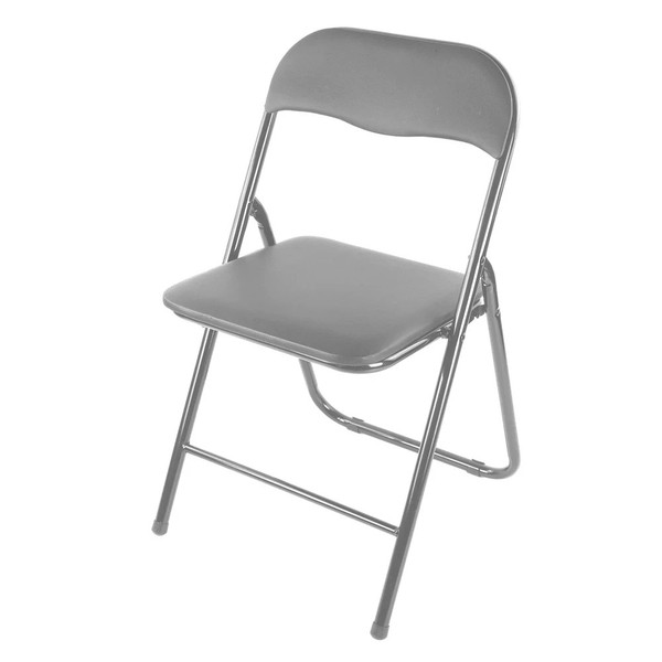 Silla Plegable Plegable Computadora Escritorio Silla Gris para Hogar Oficina Camping Fiesta