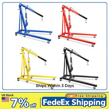 2 Ton Folding Engine Hoist 4400lbheavy Duty Cherry Picker Shop Crane W 6 Wheels