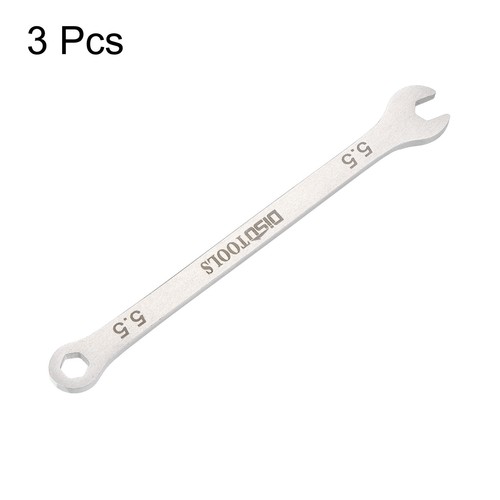 HARFINGTON 3-Pack 5.5mm Thin Combination Wrench Set – 6-Point, 15° Offset, Stainless Steel