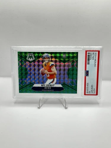 🔥2024 PANINI MOSAIC ROOKIE BO NIX GREEN MOSAIC #271 PSA 10 GEM MINT BRONCOS RC