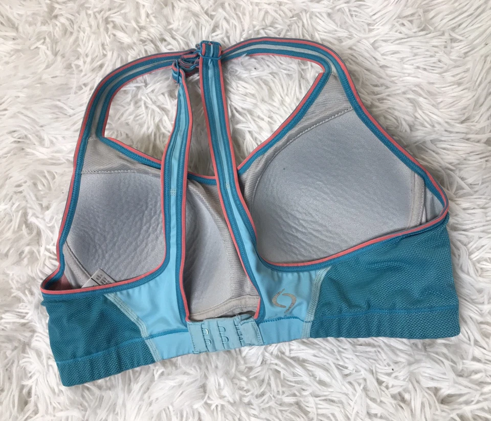 Moving Comfort Womens Blue Pink Sports Bra Adjustable Straps Sz M 34CD-36C - Image 4 of 4