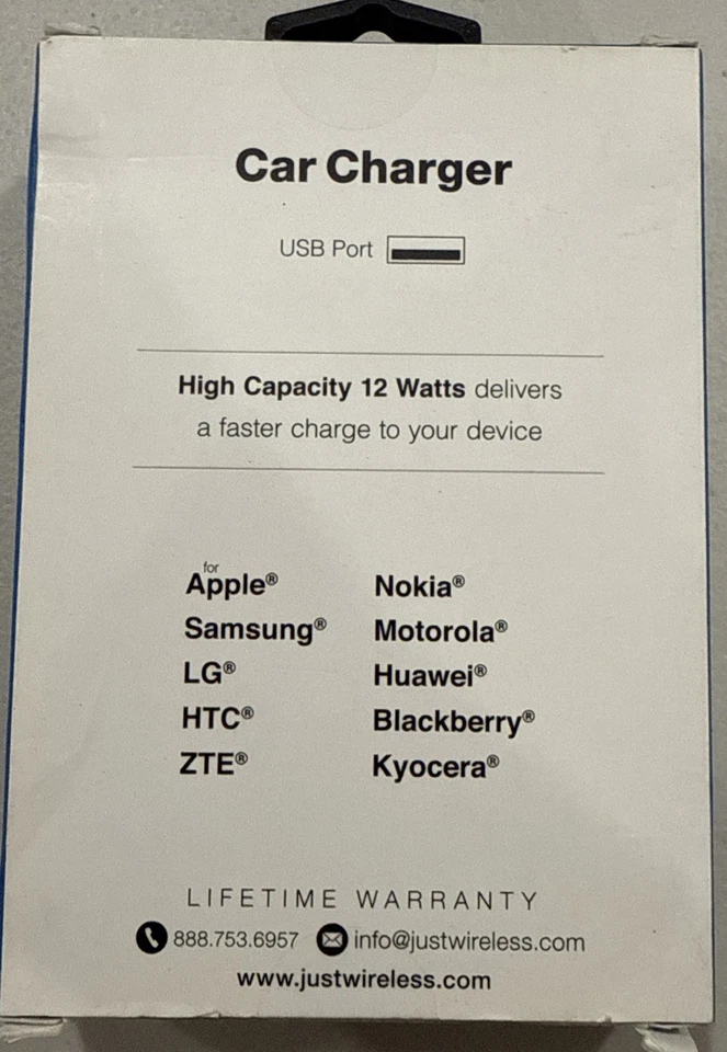 USB CAR CHARGER WHITE, USE WITH SAMSUNG OR APPLE IPHONE - Image 2 of 2