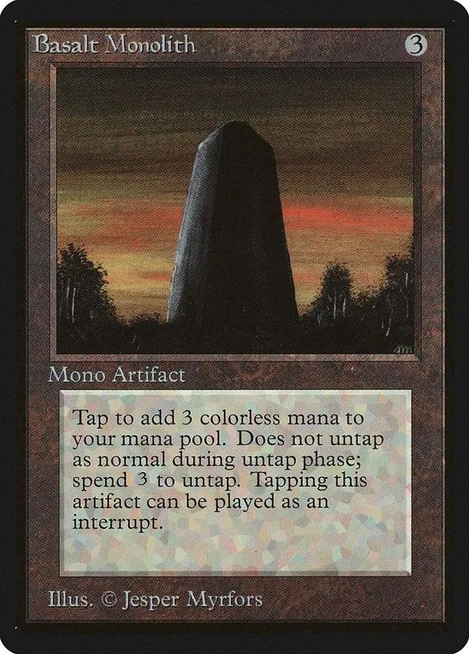 Magic MTG Beta Basalt Monolith MODERATELY PLAYED MP