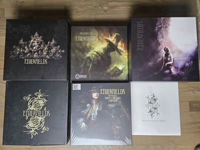 Etherfields Board Game 2.0 Massive Bundle Painted + 5 Expansions Promos Sleeves