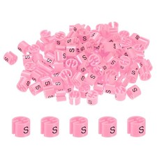 100-Pack Plastic Clothes Hanger Markers S Size for 3mm Rod Pink 