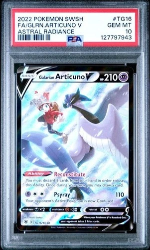 Galarian Articuno V TG16/TG30 PSA 10 Astral Radiance Trainer Gal Pokemon Card PC