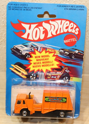 Mattel Hot Wheels Dept Of Sanitation Abfallwagen 3912-0710, OVP von 1981