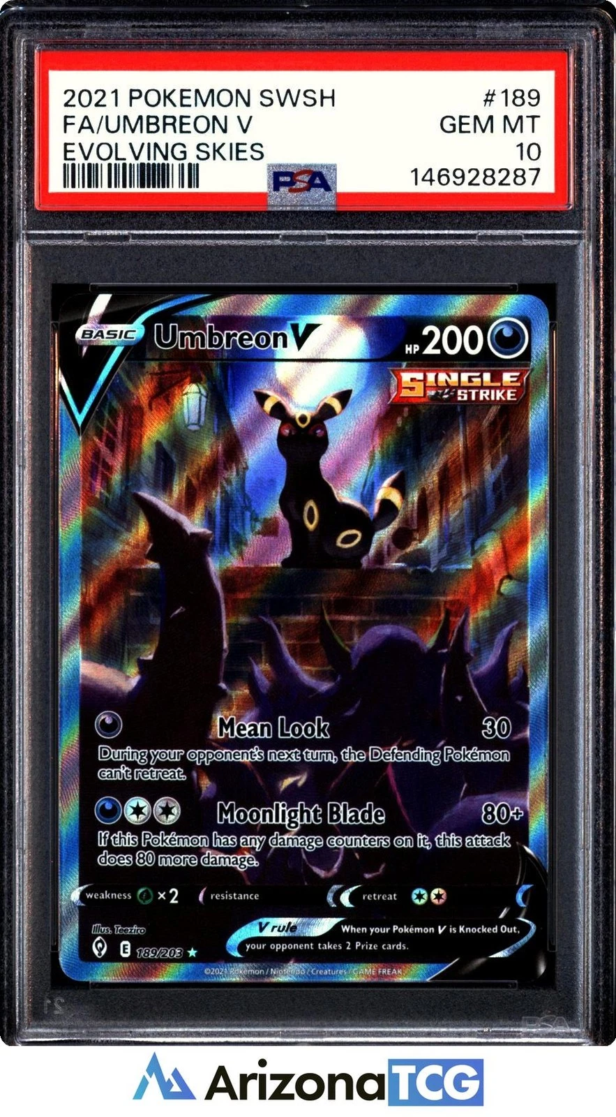 Umbreon V - Evolving Skies #189 Price & Value ($400.10) | PokeScope