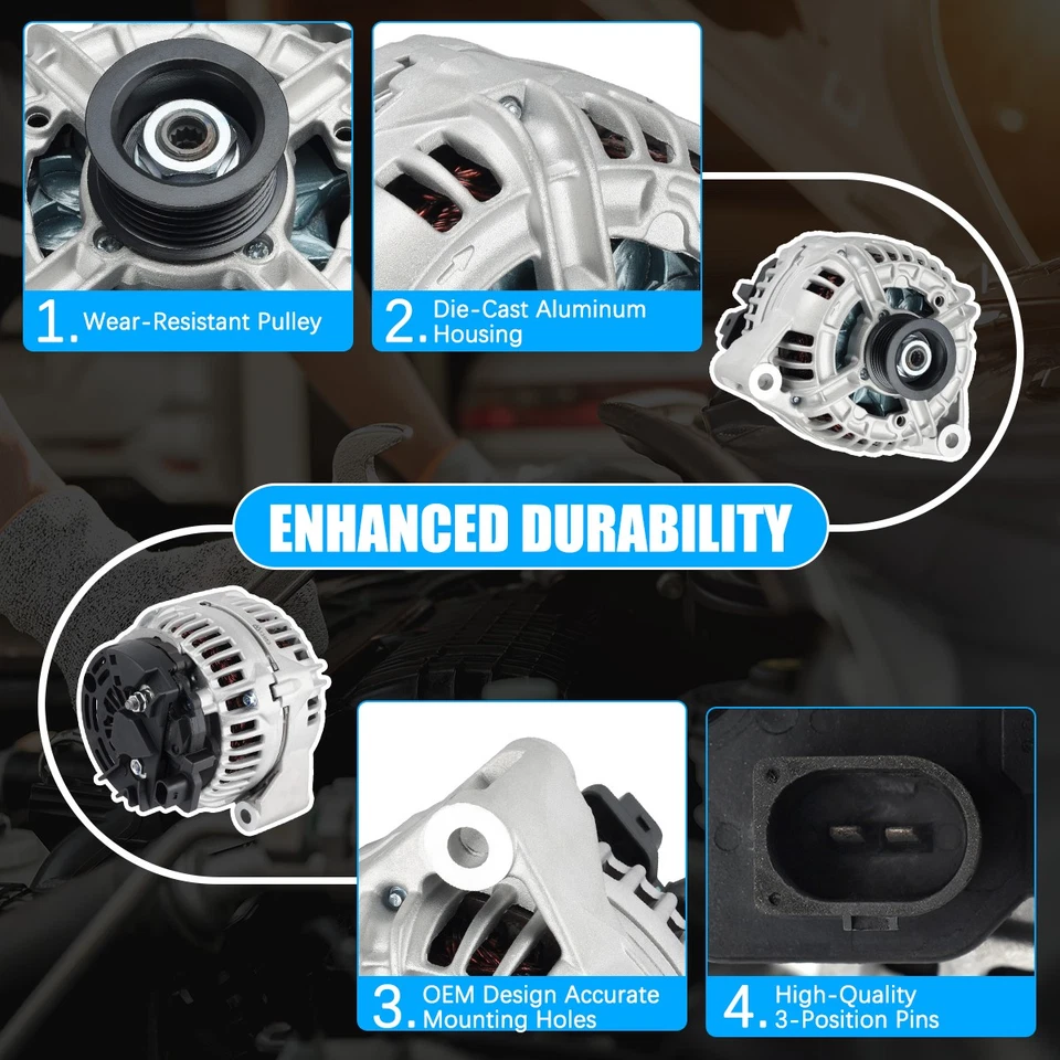 Genuine Alternator 150A Fit 2002-2009 Mercedes-Benz E320 E430 E500 G500 G55 SLR Foto 3 de 4