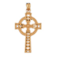 Cross Charm Pendant 14k Gold