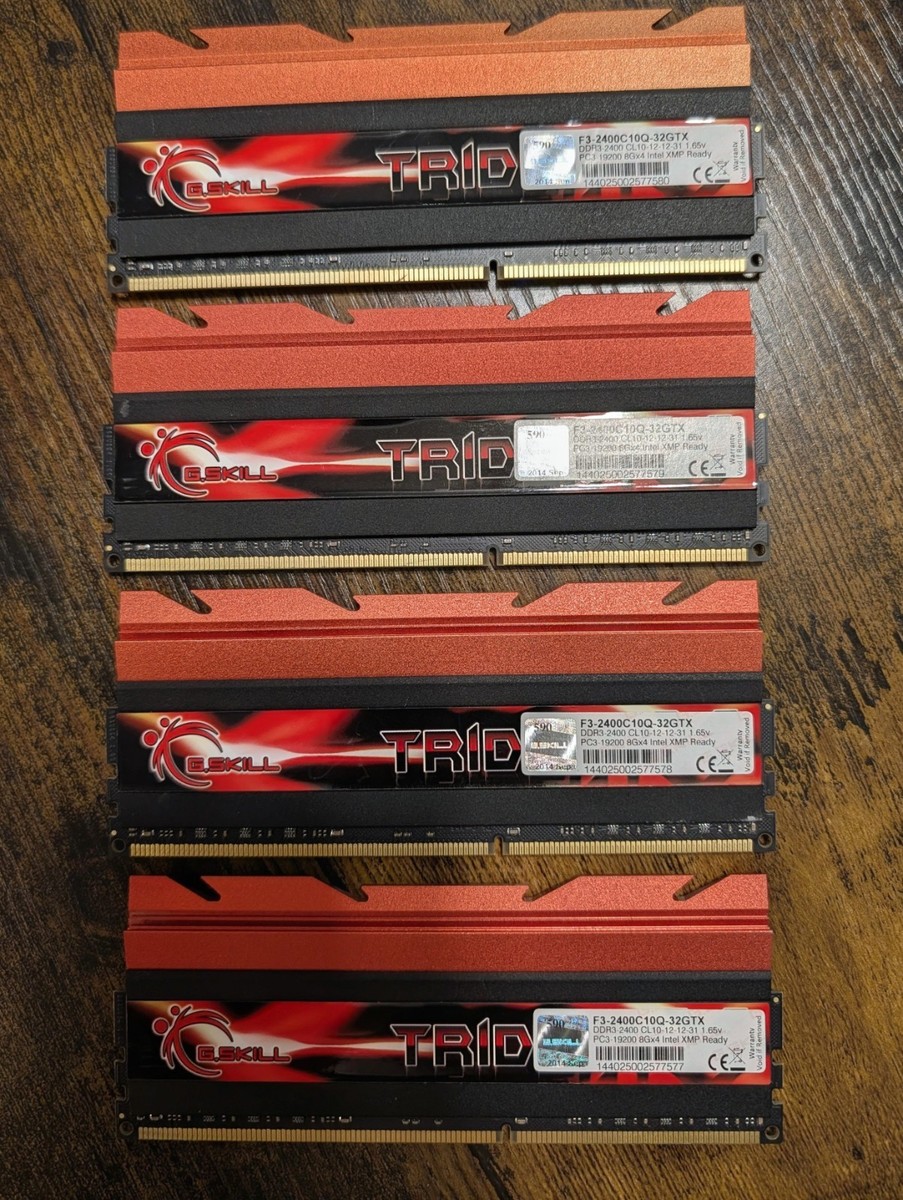 G.skill Trident X 2400Mhz CL10 DDR3 32gb 4x8gb, Factory Matched