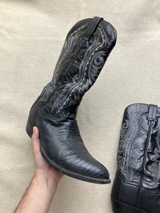 Vintage Dan Post 2350 Teju Lizard Leather Western Cowboy Boots Black Men\'s 9.5 Dan Post DP2350J for $299.99 Men main image 3
