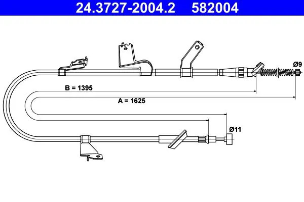 Cavo freno a mano 24.3727-2004.2 ATE per SUZUKI SWIFT III - Immagine 2