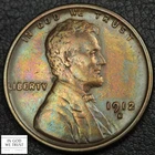 1912 S Lincoln Wheat Copper Cent 1C (Toning!) - Cleaned