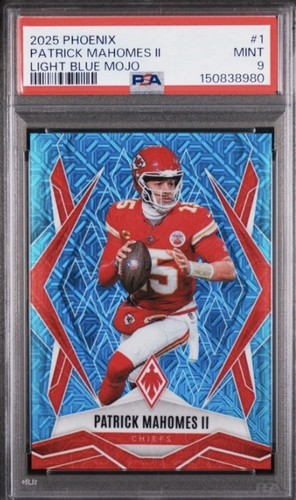 2025 Panini Phoenix - Patrick Mahomes II #1 Light Blue Mojo #'d /85 PSA 9 -Pop 3