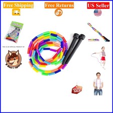 7ft Rainbow Beaded Jump Rope for Kids  Adults, Heavy Duty Fitness  Play
