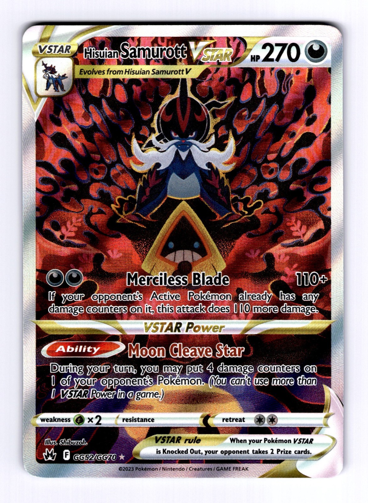 2023 Pokémon CRZ Hisuian Samurott VSTAR #GG52 R Holo VSTAR NM