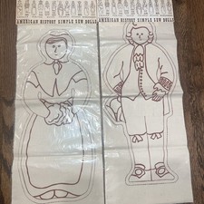 NIB American History Simple Sew Dolls 1971 Colonial Puritan Woman Man