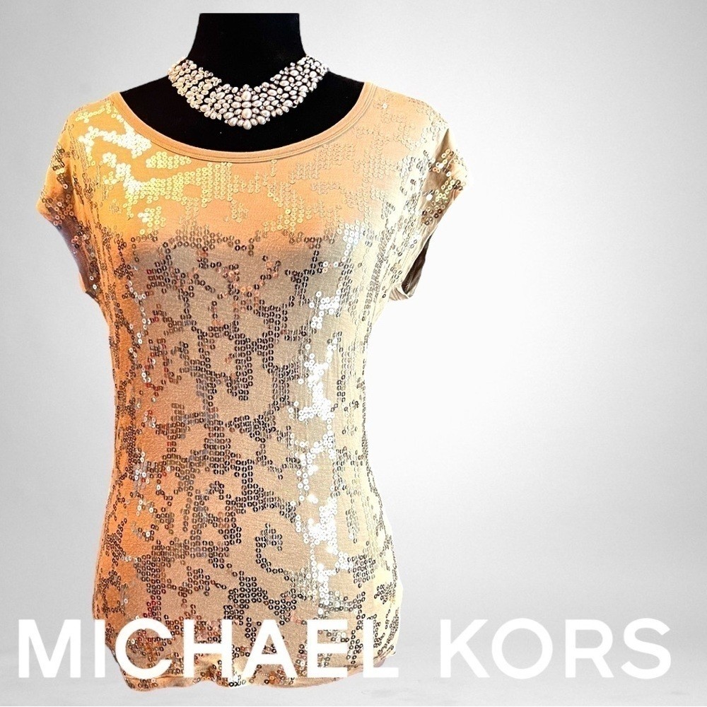 MICHAEL Michael Kors Sequined Leopard Patterned T… - image 1