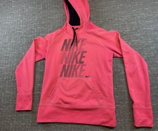 Nike Women's Neon Coral Therma Fit Hoodie Sz M Medium Sweatshirt