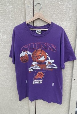 Vtg 90s Phoenix Suns Sportswear Purple T-Shirt USA Mascot Basketball Large
