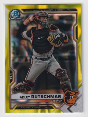 Adley Rutschman 2021 Bowman Draft Chrome Yellow Lava Refractor Baltimore Orioles