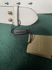 Auth BNWOT BURBERRY Calf Leather Womens Belt Bag Grainy Leather Belt Chalk Pink