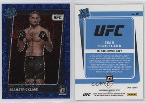 2022 Donruss Optic UFC Rated Blue Velocity Prizm Sean Strickland #111 Rookie RC