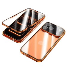 360 Metal Magnetic Case Double Glass Cover For iPhone 17e 17 16 15 14 Pro Max
