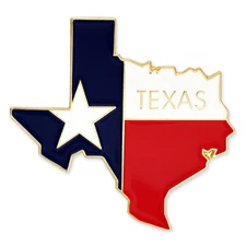 PinMart's State Shape of Texas  and Texas Flag Lapel Pin