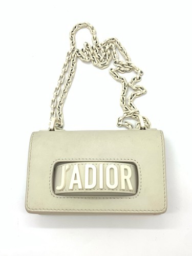 Authentic Preowned Dior Off White J'ADIOR Leather Chain Crossbody Flap Bag