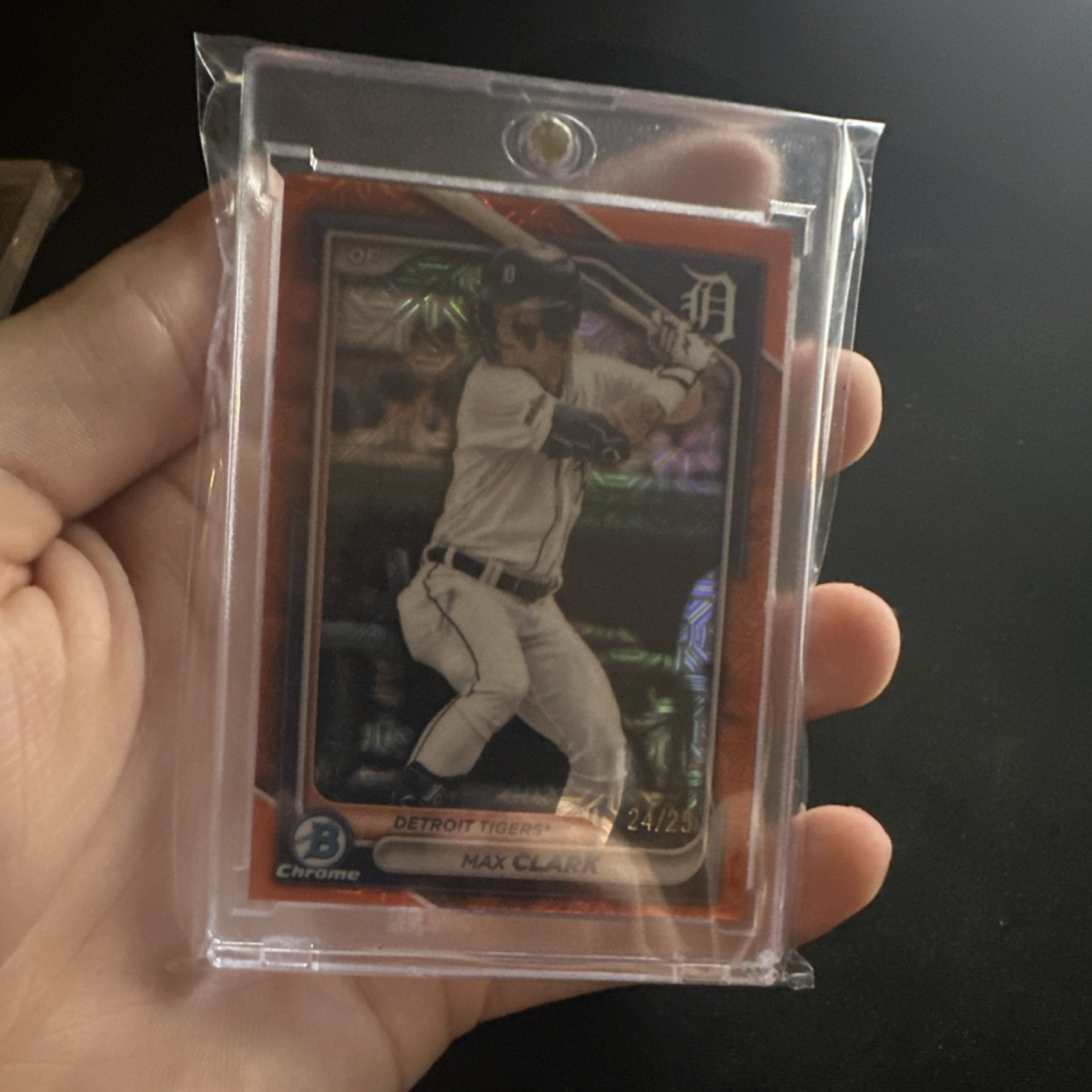 2024 Bowman Chrome Max Clark Orange Mojo Refractor #BCP-74 Detroit Tigers /25