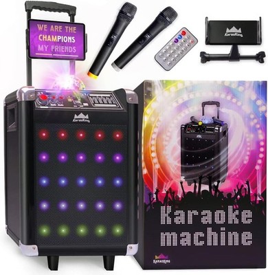 KaraoKing Bluetooth Karaoke Maschine für Kinder & Erwachsene kabelloses Mikrofon