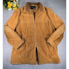 Vintage 70s Montgomery Ward Corduroy Jacket Sherpa Plaid Lined Knit Collar 44