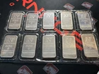 (10) Bar Lot Vintage 1 Troy Oz .999 Fine Silver National Refiners Sealed 10oz B