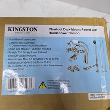 New Kingston Brass Deck Mount Clawfoot Tub Faucet Package in Polished Chrome