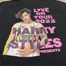 Harry Styles Love On Tour 2022 Black Graphic T Shirt XL Fruit of the Loom