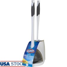 Toilet Plunger  Bowl Brush Combo Set W/ Caddy Heavy Duty Bathroom Cleaning Tool